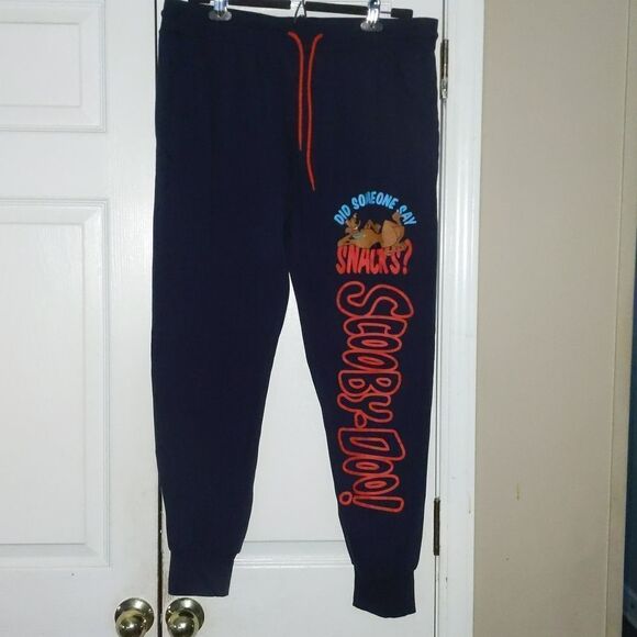 Scooby-Doo navy  jogger sweatpants Did Someone Say Snacks Sz Juniors XL - Picture 1 of 4